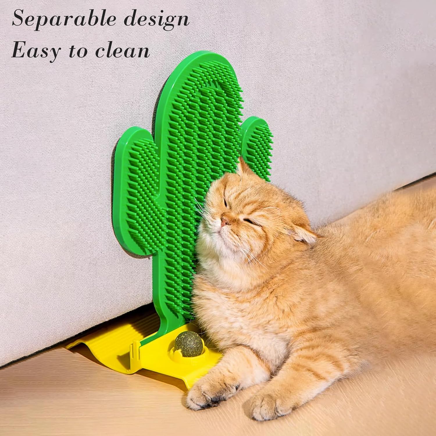 Self Grooming Cat Brush – Wall Mounted Cat Massager & Fur Remover